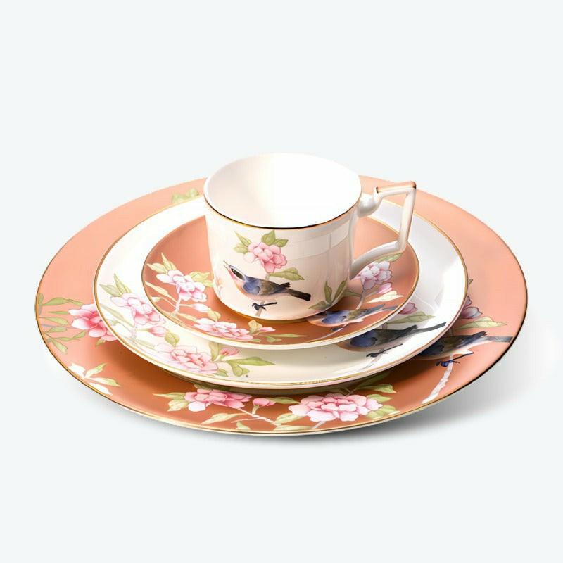 British Flower Bird Bone China Dinnerset with Coffee Cup,Dinner Plate | Dinner Sets Dinner Sets Dinner Sets