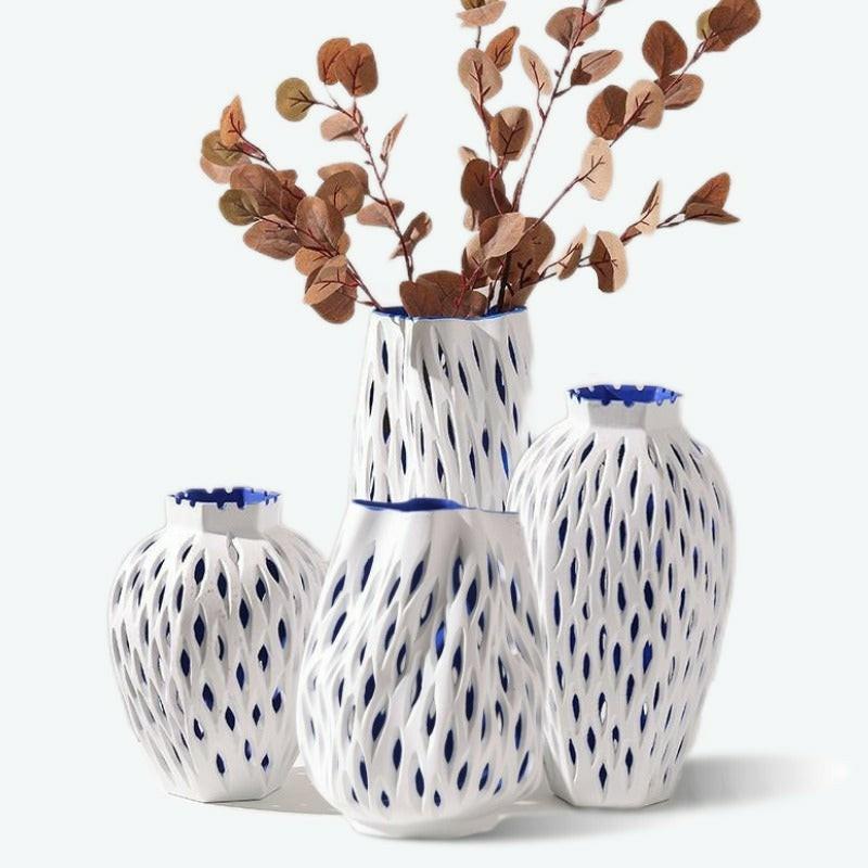 European Style White Hollow Decorative Vase | Bud Vase Bud Vase Bud Vase