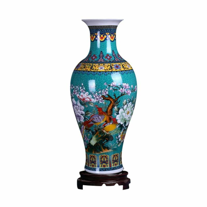 Flower and Bird Ceramic Floor Vase | Floor Vase Floor Vase Floor Vase